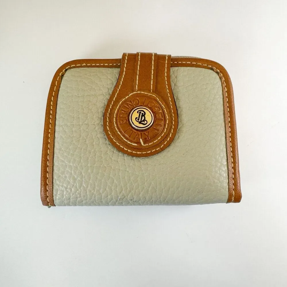 Bruno Lorelli Italy Brown And Ivory Leather‎ Wallet